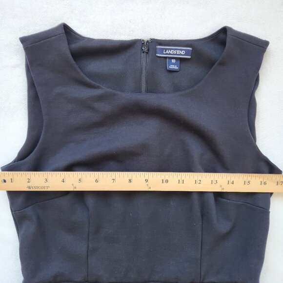 Lands End Black Ponte Sleeveless Sheath Dress Office Work Party Classic Elegant - Picture 12 of 13